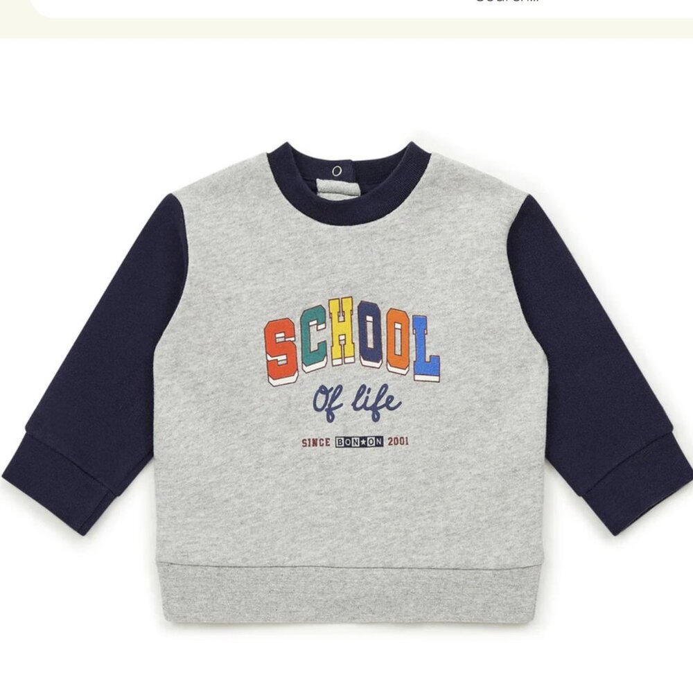 BONTON Grey School Baby Sweatshirt